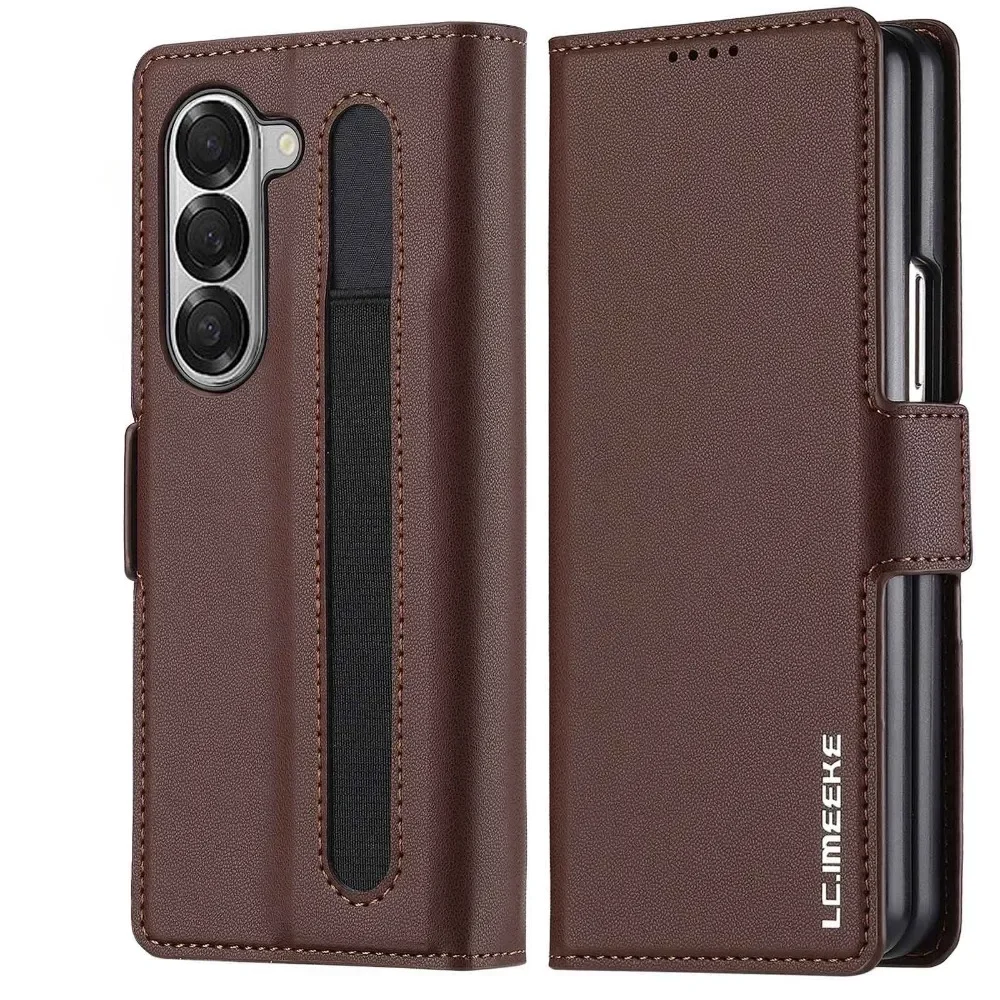 Galaxy Z Fold7: Premium-Leder-Handyhülle, Fold 6, Fold 5, Fold 4, 5G mit Stifthalter, Brieftasche, Flip-Telefonabdeckung