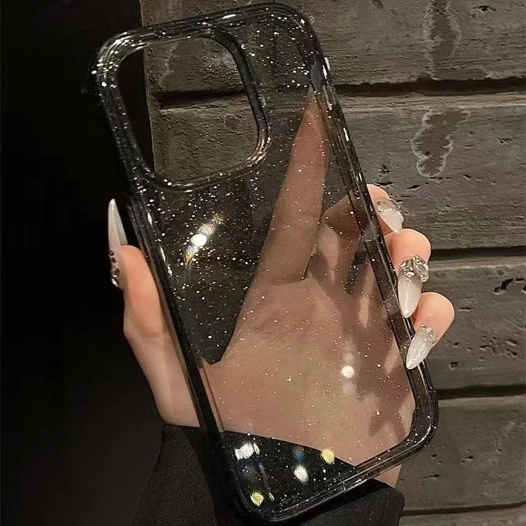 iPhone 16: Luxuriöse Glitzer-Handyhülle weiche transparente Silikonhülle