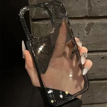 IPhone 16 Pro: Luxuriöse Glitzer-Handyhülle weiche transparente Silikonhülle