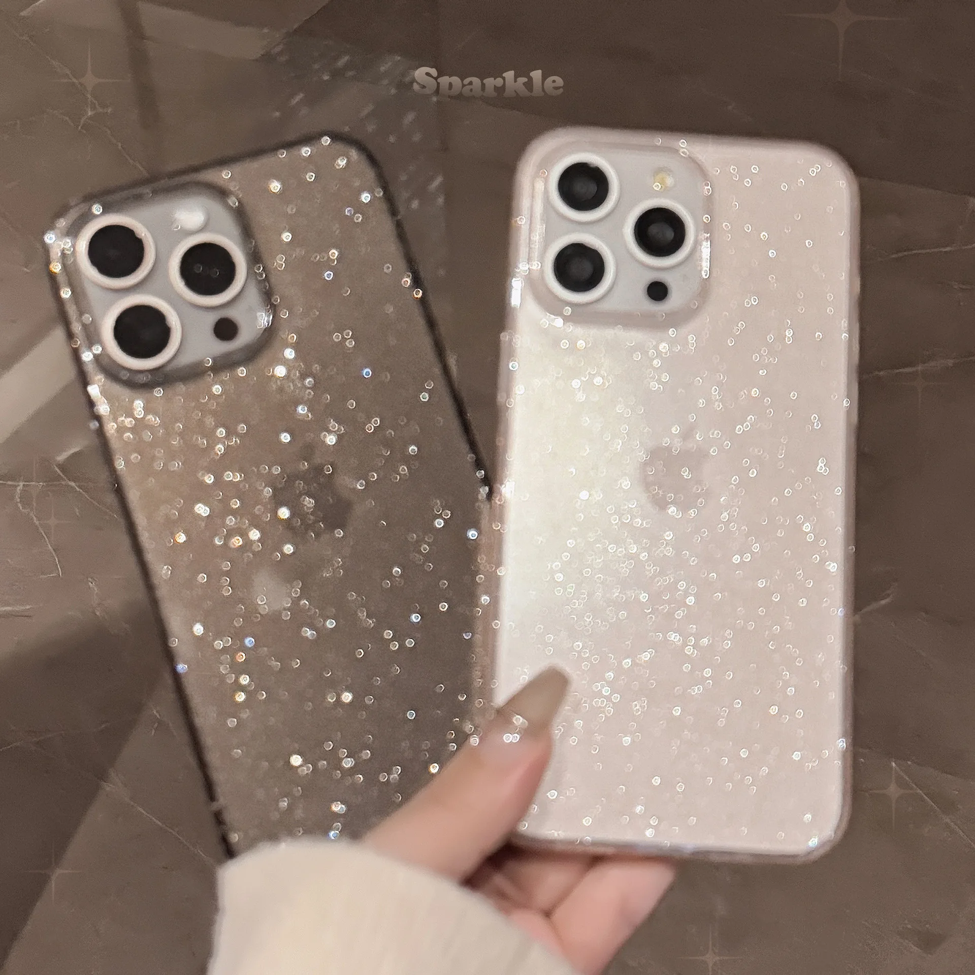 iPhone 17 Pro Max: Transparente Bling-Glitzer-Handyhülle, klare funkelnde, stoßfeste Softcover