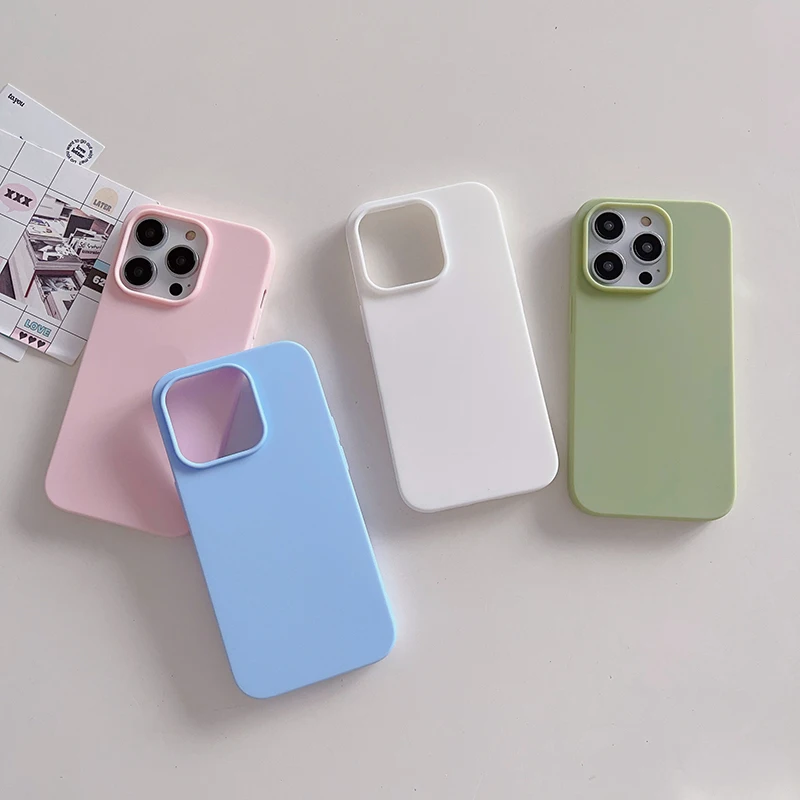 iPhone 15 Plus: Luxus Candy Farbe Silikon Soft Case Matte Frosted Abdeckung Ultra dünne Shell Coque