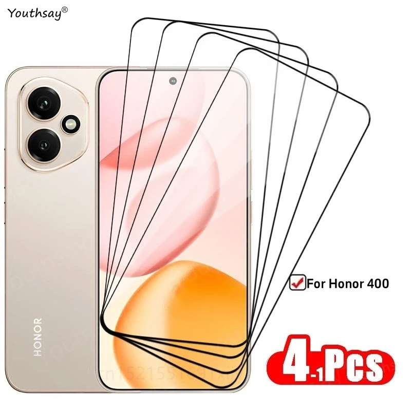 Honor 400: 4-1 Stücke Glas Gehärtetes Glas Displayschutzfolie HD Bildschirm Glas Schutzfolie