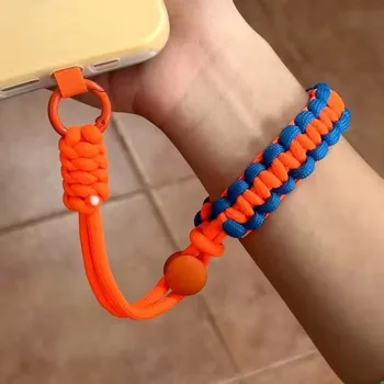 Handgewebtes, verstellbares, universelles Handy-Handgelenkband, kurzes Lanyard, Outdoor-Sport, praktisches