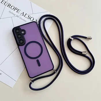 Galaxy S23 Ultra: Crossbody Lanyard Magnetische Handyhülle Stoßfeste Schutzhülle