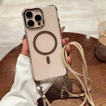 iPhone 13: Transparente magnetische Umhängekette für Magsafe-Hülle Anti-Verlust-Hülle