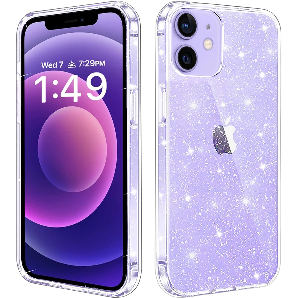 iPhone 15 Pro: Glitzernde Handyhülle 2020 Transparente Damen-Clear-Cover
