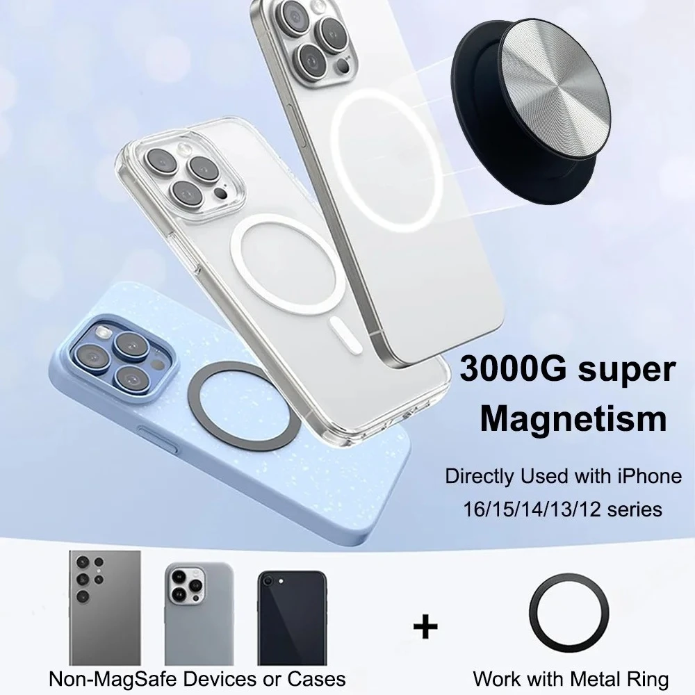 Magnetischer faltbarer Telefongriffhalter für Mount Socket Pocket für Magsafe N52, Magnetring-Finger-Erweiterungsständer – Bild 3