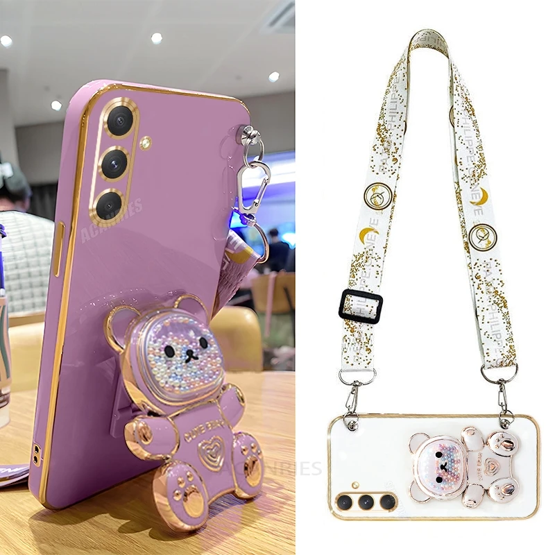 Galaxy A15: Crossbody Lanyard Bär Silikonhülle Halter Cover