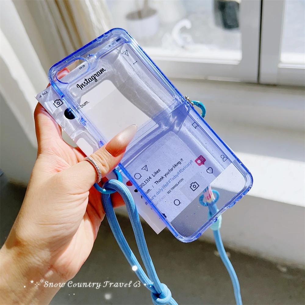 5 Umhängeband Transparente Handyhülle 6 4 3 Flip6 Flip5 Flip4 Cover – Bild 5