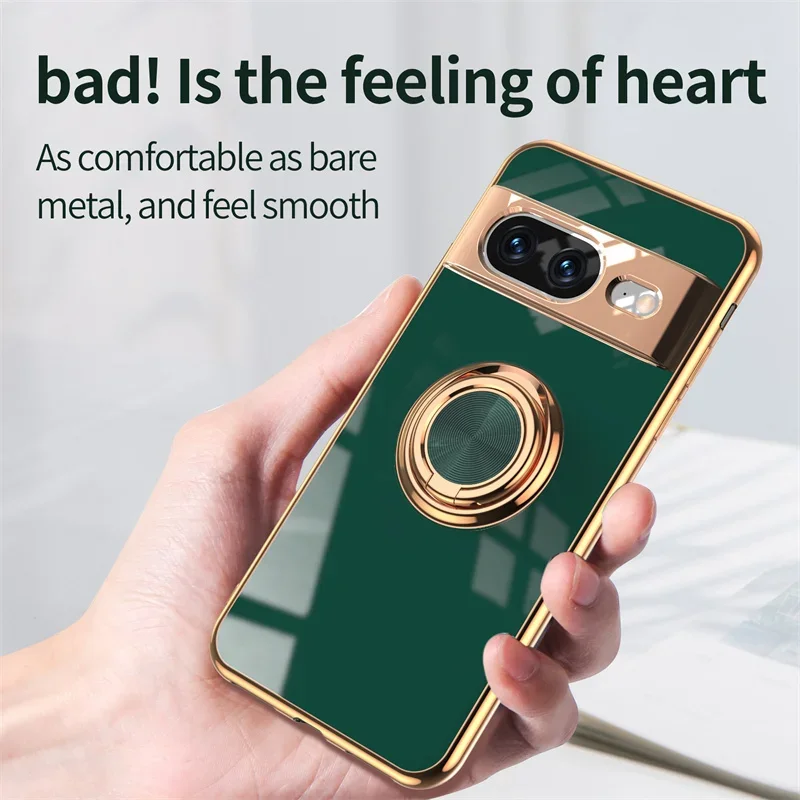 Weiche Stoßfest Überzug Ring Halter Telefon Fall Abdeckung Stehen Shell Capa Funda Coque – Bild 3