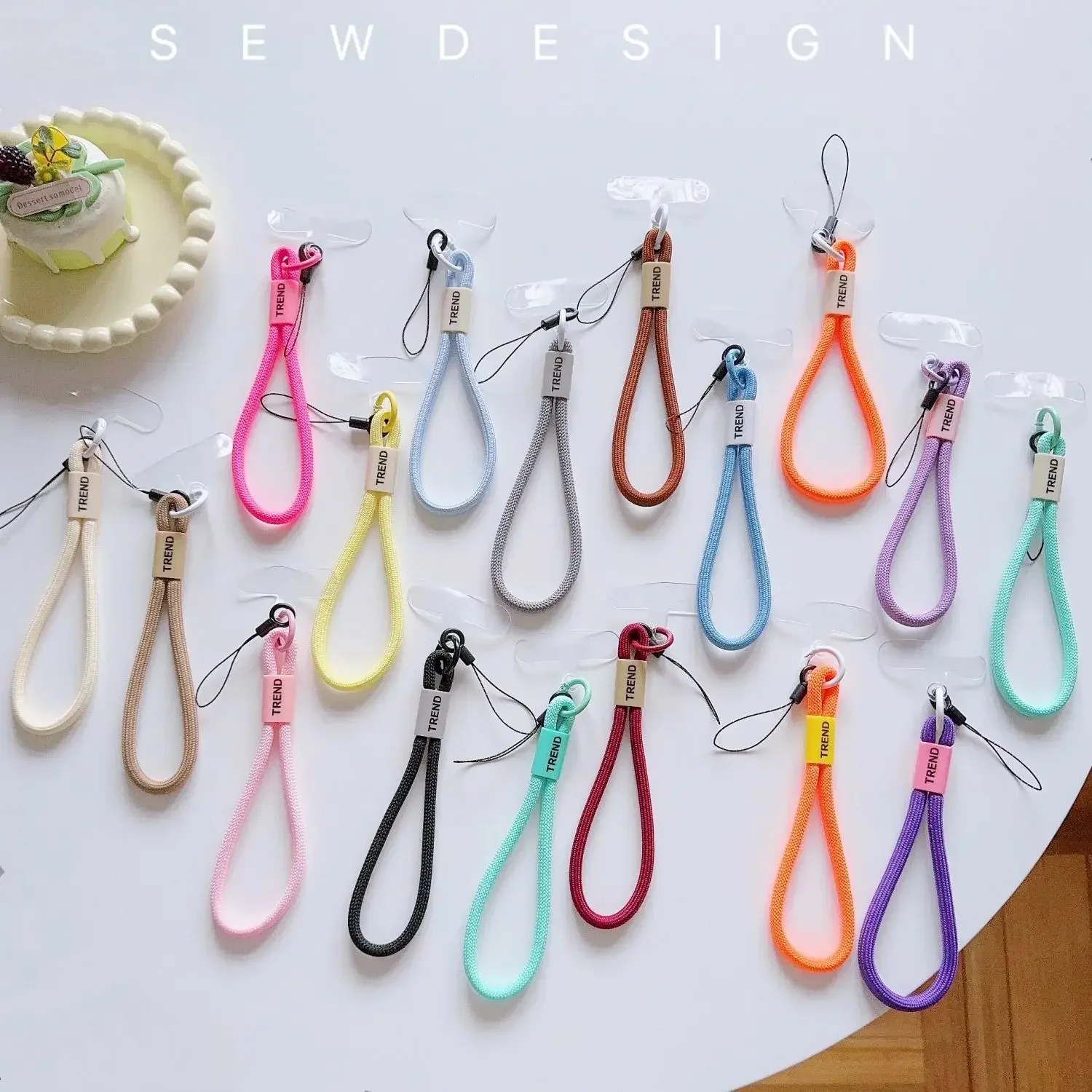 Telefon-Lanyard, Telefon-Handgelenk-Riemen, Schlüsselanhänger, zum Aufhängen, Anti-Verlust-Seil, buntes gewebtes Lanyard – Bild 6