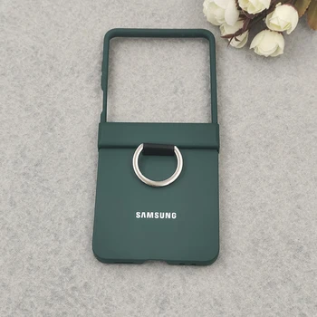 Galaxy Z Flip4: Luxus Ring Grip Fall Matte Harte PC Finger Schnalle Telefon stoßfest Abdeckung