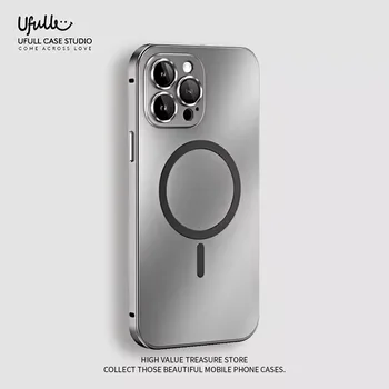 IPhone 16 Plus: Aluminium Metall Rahmen Magnetische Fall Für Magsafe Drahtlose Lade objektiv Film PC Zurück
