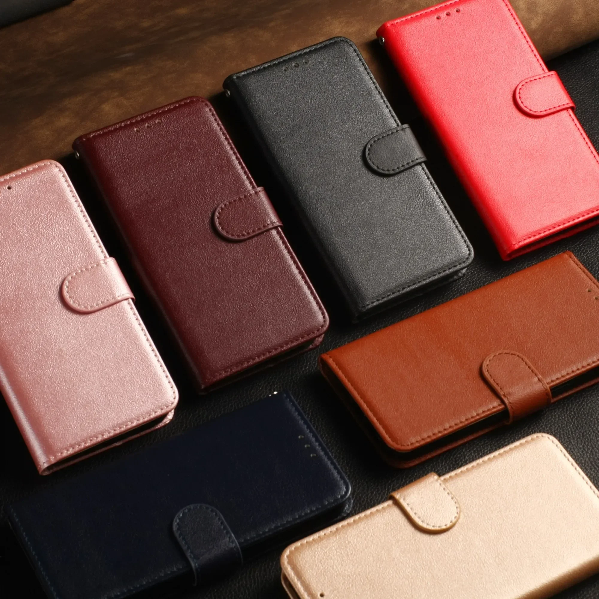 Galaxy A17: Lederhülle Coque Flip Wallet Funda