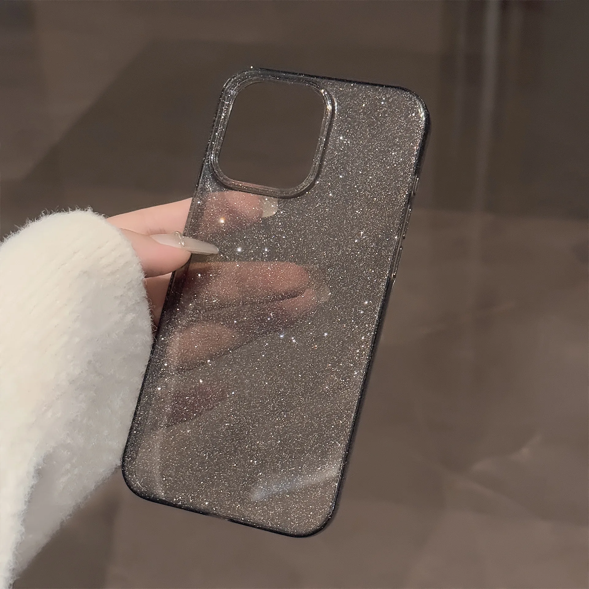 Transparente Bling-Glitzer-Handyhülle, klare funkelnde, stoßfeste Softcover – Bild 3