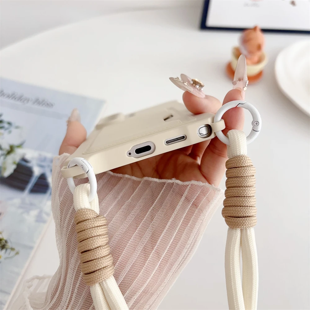 Geflochtene Crossbody-Trageriemen-Handyhülle mit Kartenfach und Silikonhülle – Bild 5