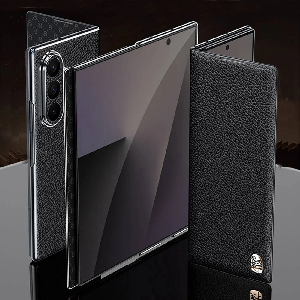 Galaxy Z Fold7: Echtlederhülle Hülle Magnetische Klapphülle Fold6 Fold7 Gehäuse