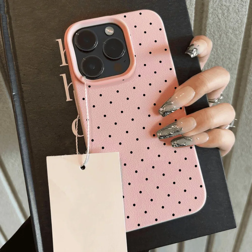 Ins Polka Dots Weiche Silikon-Handyhülle Hülle TU Leder Stoßfeste Abdeckung – Bild 3
