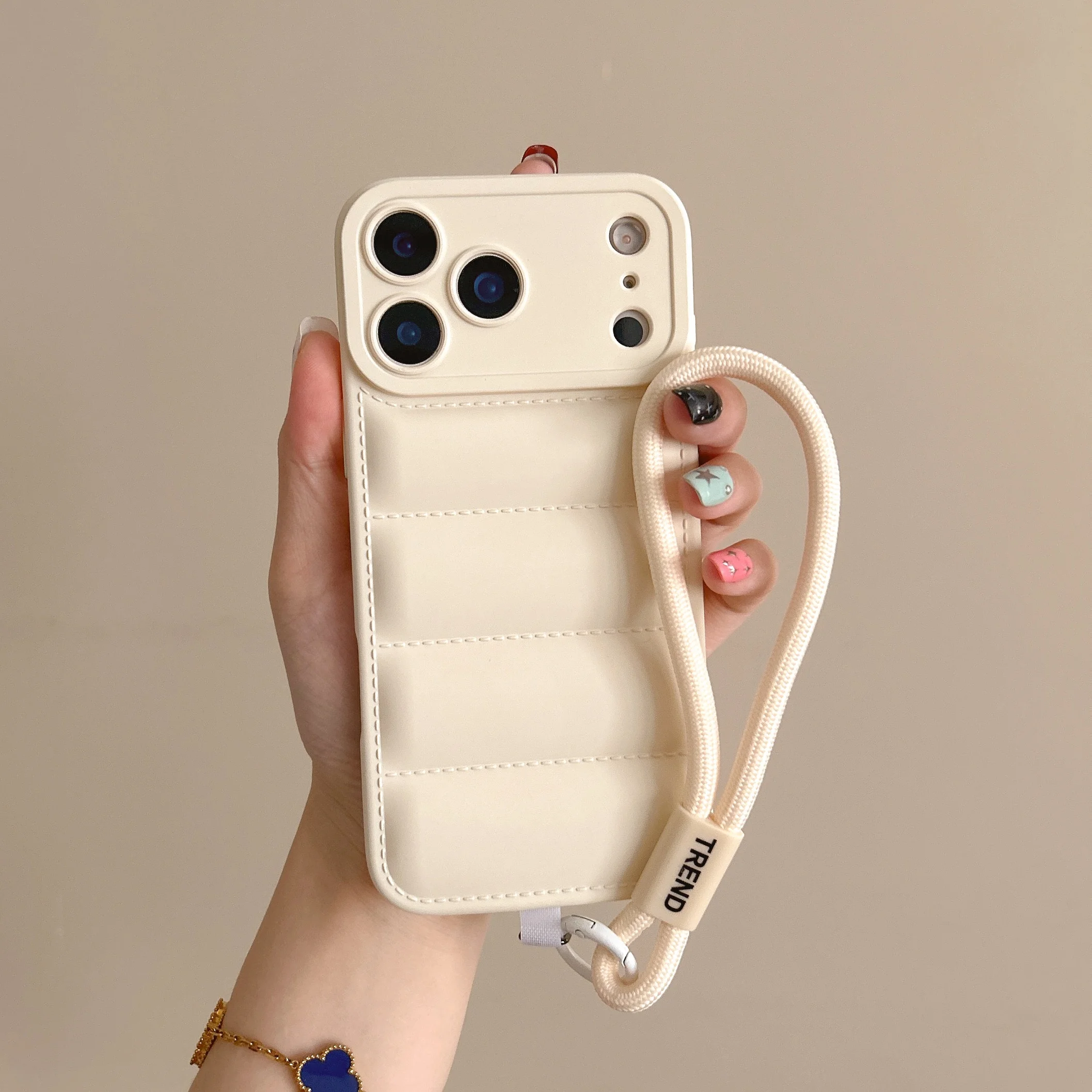  Luxuriöse einfarbige Daunenjacke-Telefonhülle Bumper Back Cover ﻿ ﻿ ﻿ ﻿ – Bild 4