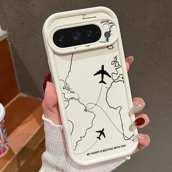 Pixel 7a: TPU-Hülle mit Flugzeugmuster, stoßfeste, einfarbige, weiche Silikonhülle