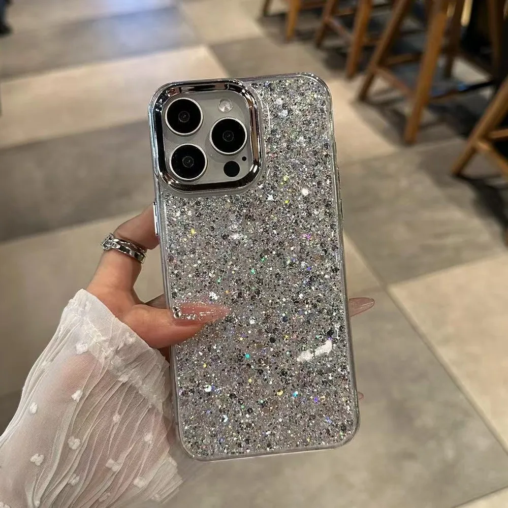 Luxuriöse, glitzernde, stoßfeste Handyhülle, weiche Stoßstangenschutzhülle – Bild 3