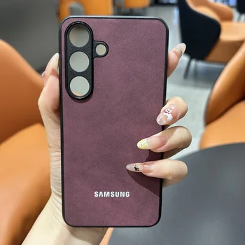 Galaxy S24 FE: Luxuriöse Lammfell-Leder-Handyhülle Weiche Lammfell-Hülle