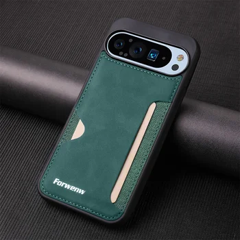 Pixel 10 Pro: Handyhülle Retro-Lederhülle mit Kartenhalter und Brieftaschenfunktion