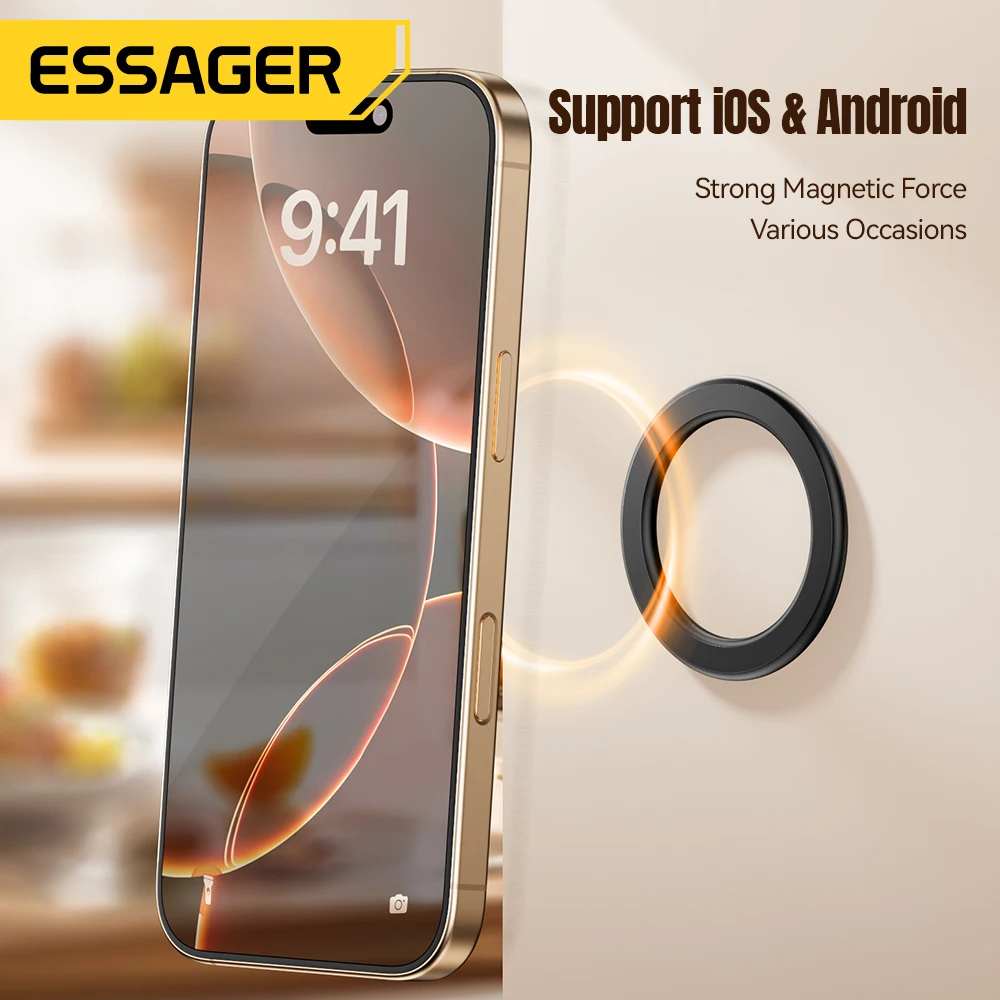 Essager Magnetischer Metallring für Magsafe iPhone 16 15 14 Pro Android-Handys, Plattenaufkleber, Ringe für Magsafe – Bild 2