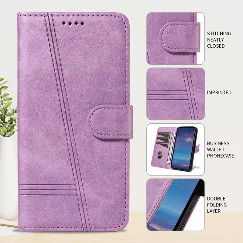 Flip Wallet Case Leder Kartenfächer Standbuch Telefonabdeckung – Bild 3