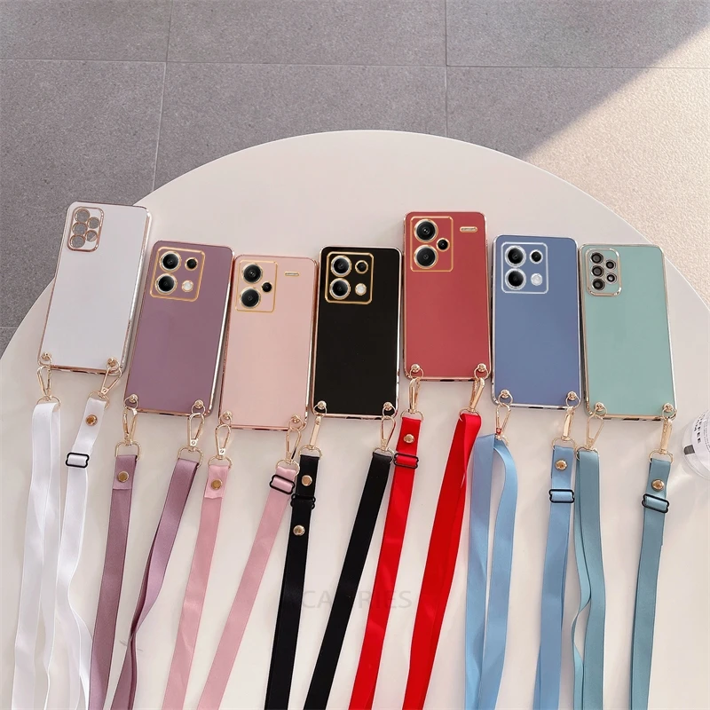 13pro Crossbody Lanyard Überzug Fall Auf Hinweis 13 12 Pro Plus 4g 5G Kabel Weiche Silikon Zurück Abdeckung – Bild 5