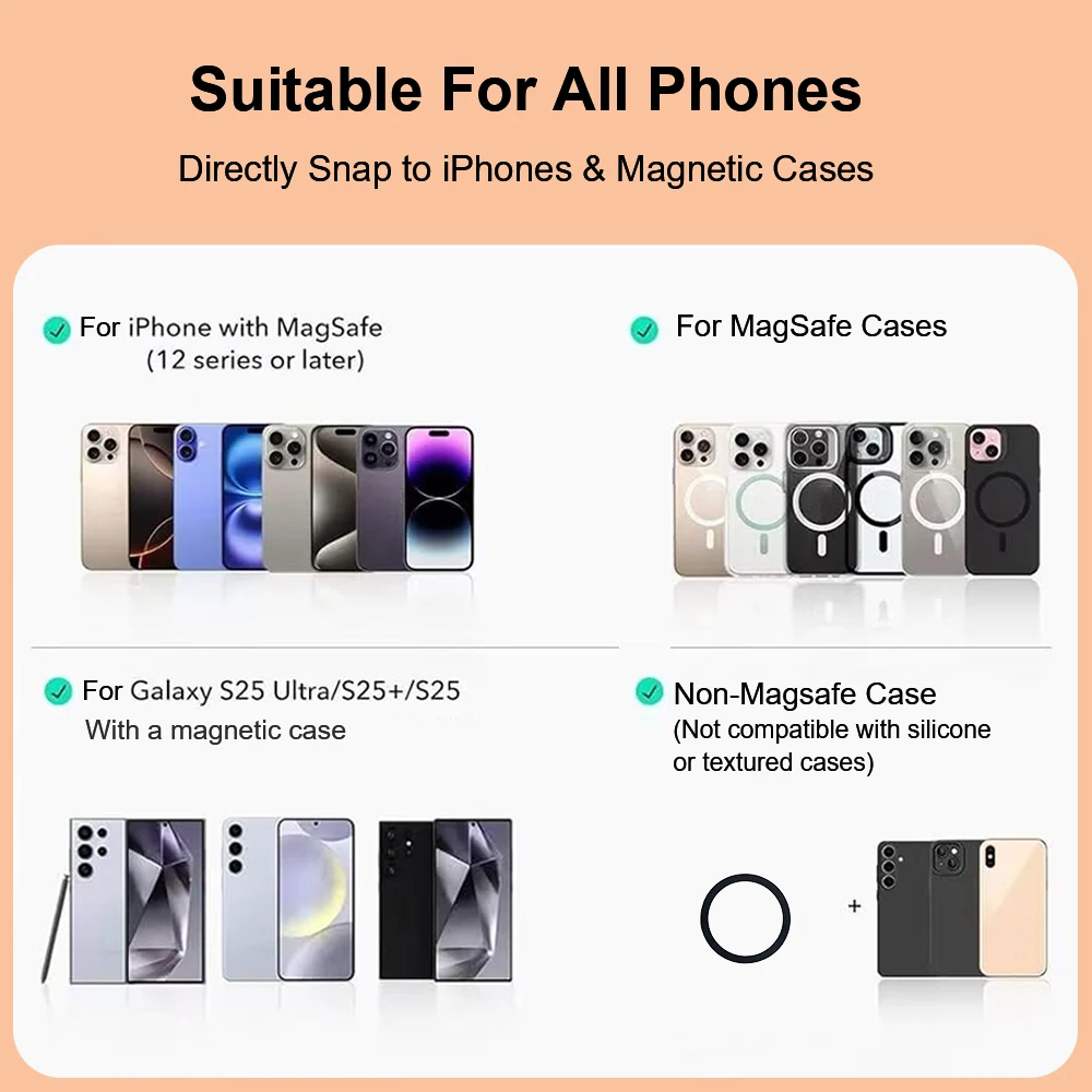 Grippopso 2026 Neu für MagSafe Halterung Handy Griptok Magnetischer Faltbarer Halter Handy-Zubehör für iPhone Samsung – Bild 2