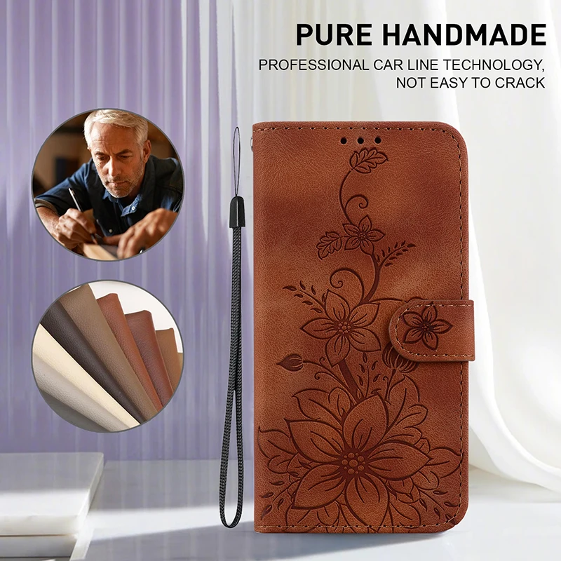 Standfunktion Flip Wallet Case 13R 13 12 14 15 PRO PLUS 5G 4G 12S 12 Turbo 4 Leder-Schutzhülle – Bild 2
