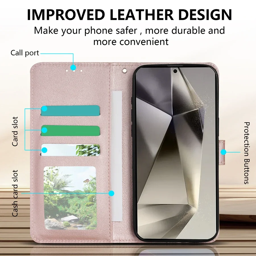 Brieftasche mit Kartensteckplatz, magnetische Flip-Ledertasche Kartentasche – Bild 3