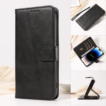 Line Lederhülle Handyhülle Flip Wallet mit Kartenfach und Ständer Handybuch-Cover