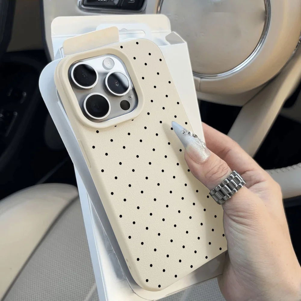 Ins Polka Dots Weiche Silikon-Handyhülle Hülle TU Leder Stoßfeste Abdeckung – Bild 6