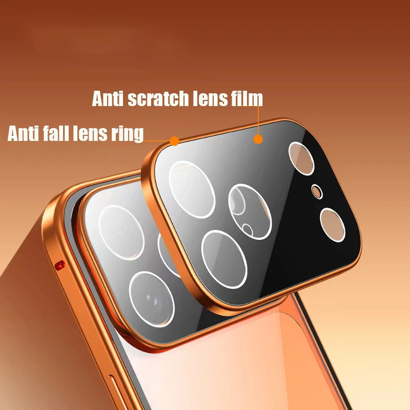 360 ° Vollständiger Schutz aus Metall, magnetisch, doppelseitig, mit Schnappverschluss, Handyhülle Bumper Cover – Bild 4