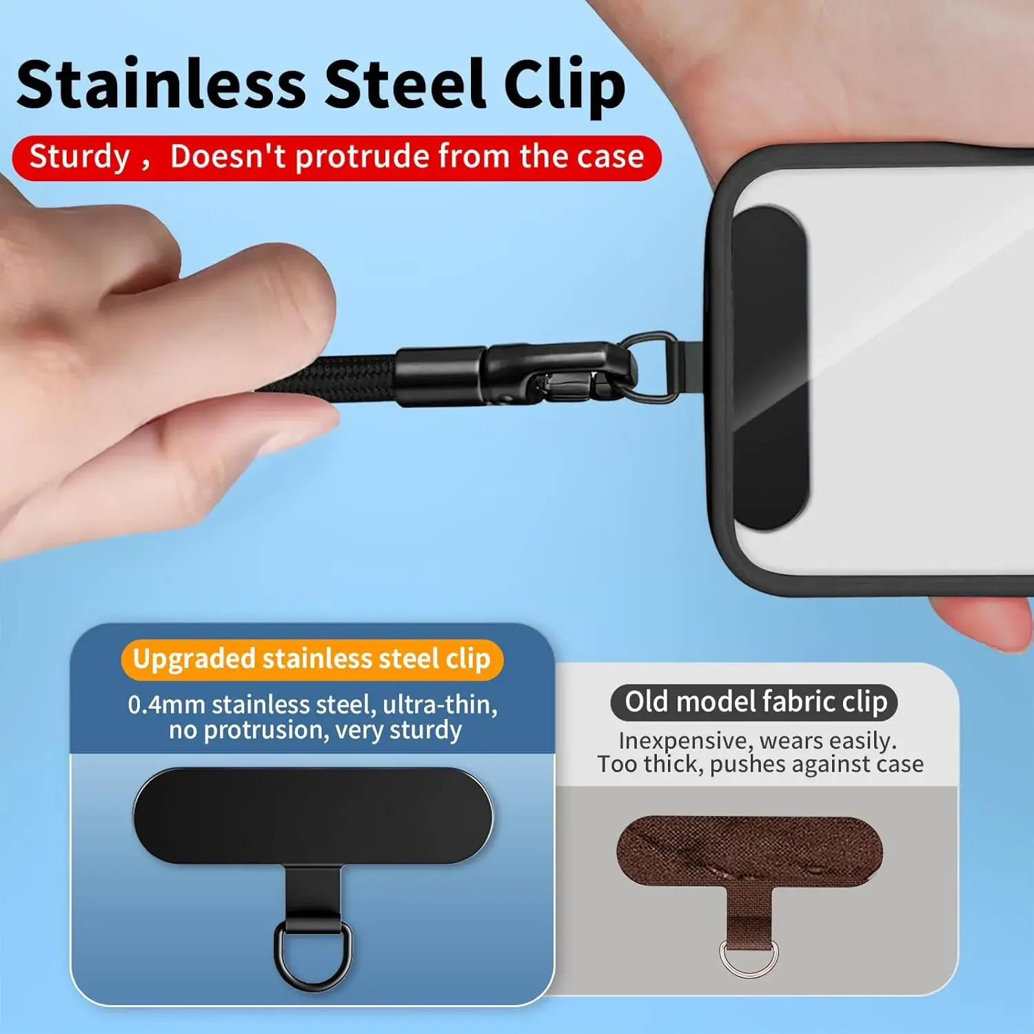 1 Stück universelles verstellbares Handy-Lanyard, kurzes Handgelenkband mit selbstsicherndem Anti-Drop-Design – Bild 2