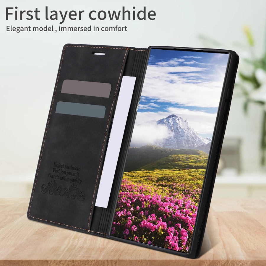 Brieftaschen-Kartenfach Magnetisches Flip-Lederetui – Bild 2
