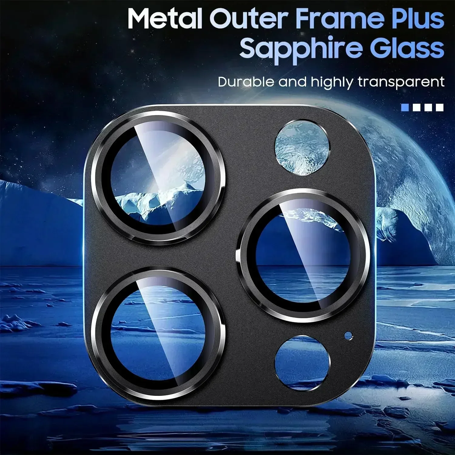 Titan-Schwarz-Metallglas-Kameraobjektiv-Displayschutz, Schutzhülle – Bild 4