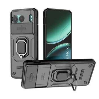OnePlus Nord 4: Fall Auto Magnetische Ring Stand Rüstung Telefon Fällen Nord4 1 + Nord 4 2024 CPH2663 6,74 "Rückseite