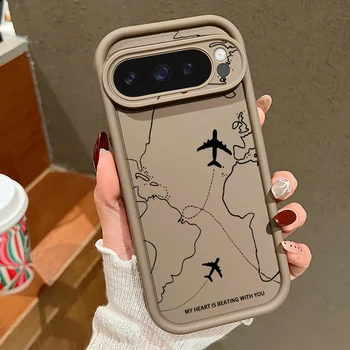 Pixel 9 Pro: TPU-Hülle mit Flugzeugmuster, stoßfeste, einfarbige, weiche Silikonhülle