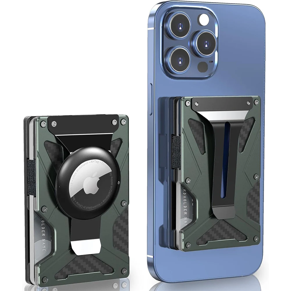 Mag Safe Wallet Geldscheinklammer, Air-Tag-Halter und Geldklammer, [Mit 1 Magnetfolien], für magnetische und nicht – Bild 3
