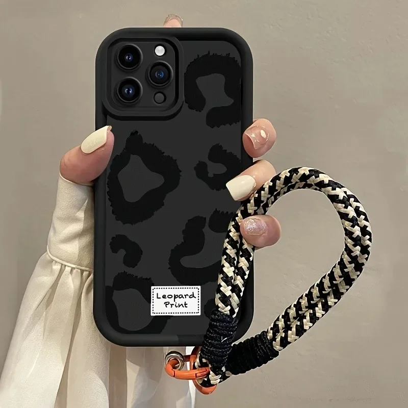 Black Leopard Print Lanyard Hang Strap Case For Huawei 90 Magic Play 60 Plus X9C Smart Y9 Prime 2019 – Bild 2