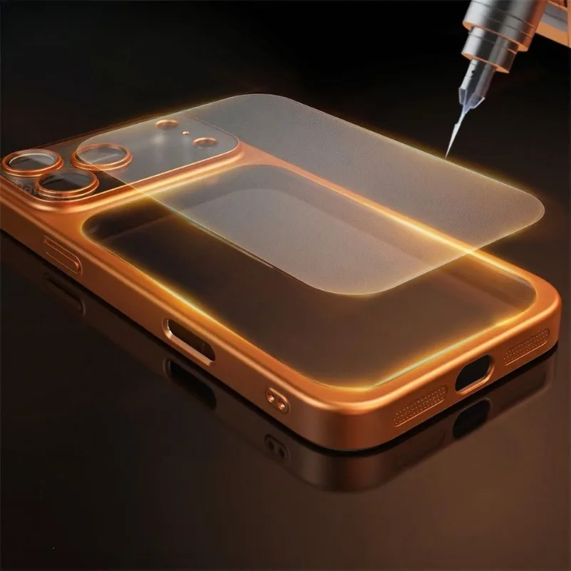 Luxus Überzug Farbe PC Transparent Telefon Fall 17Air Objektiv Schutz Matte Transparente BackPlate Hard cover – Bild 4