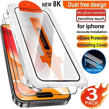 iPhone 15 Plus: 3 Stück HD-Displayschutzfolien aus gehärtetem Glas, kratzfest, staubfrei