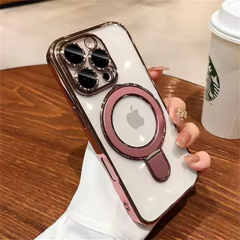 iPhone 13: Luxus Für Magsafe Halterung Fall Magnetische Ring Ständer Halter klar Acryl Abdeckung