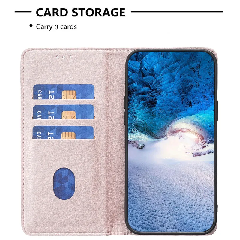 Luxus Leder Flip Telefon Fall Lite 5G NE Magnetische Abdeckung Einfarbig Brieftasche Taschen – Bild 5