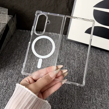 Für Magsafe Hülle Fold7 Fold6 Fold5 Fold4 Magnetisches kabelloses Laden stoßfeste klare Rückseite