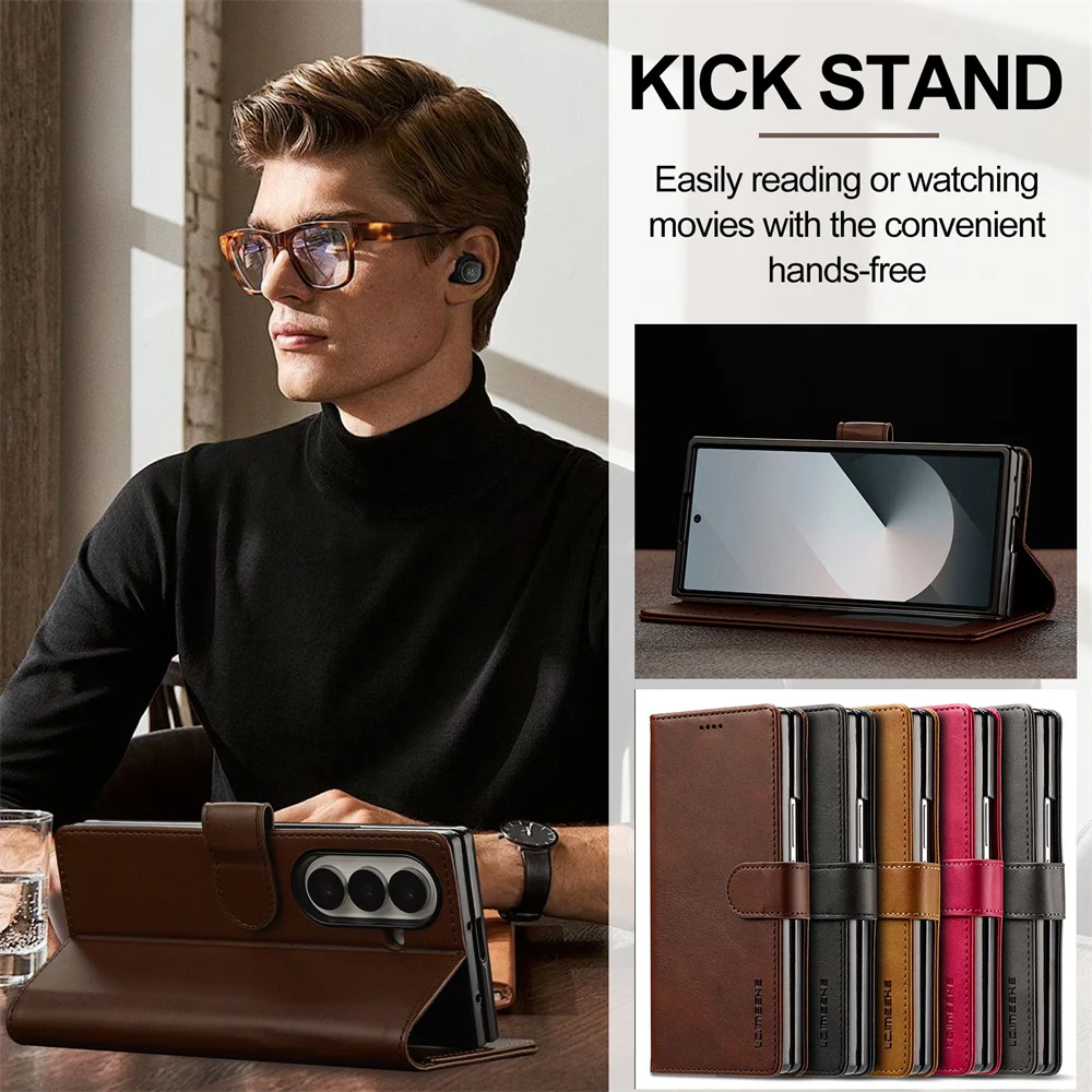 Fold7 Fold6 Fold5 Fold8 5G Brieftaschen-Hülle mit Kartenhalter Flip-Book PU-Leder Cover – Bild 5