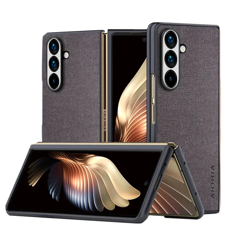 Galaxy Z Fold6: Hülle Fold6 Fold 5 Fold 4 Fold 3 5G 4G Leder Master Hard Textile Fashion Phone Cover Coqua für Hülle